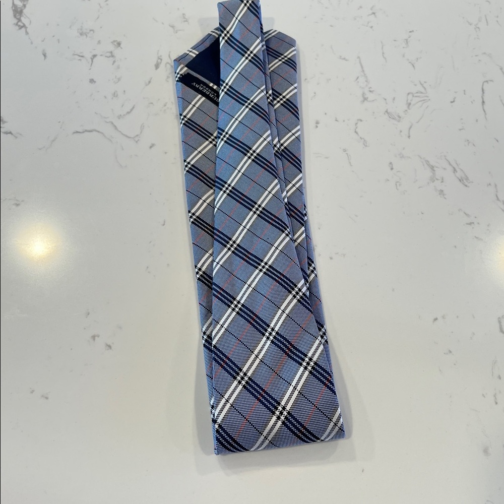 Burberry classic check tie blue colorway. 58 by 4 - Picture 5 of 6